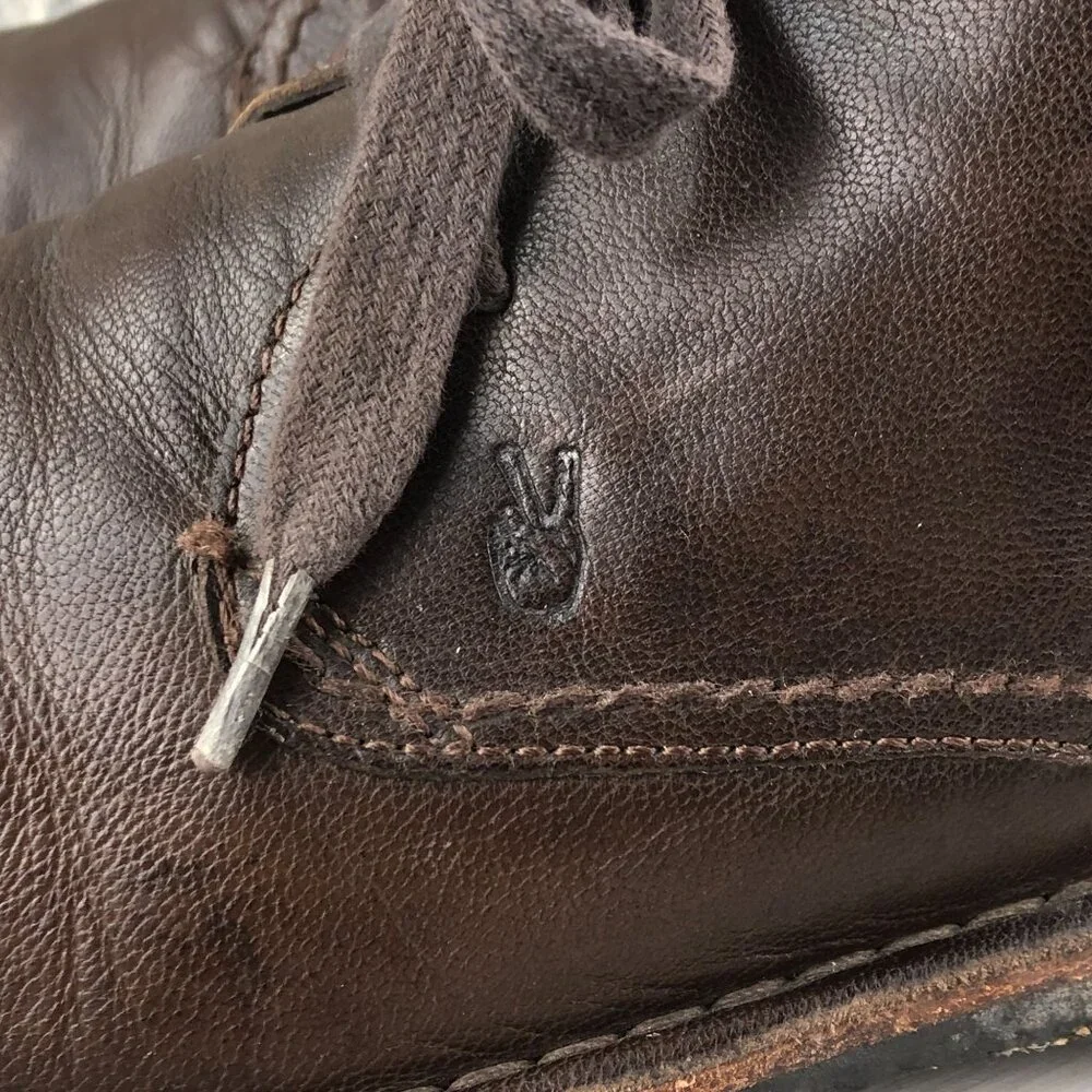 John Varvatos Men's Size 10M Dark Brown Leather Lace-Up Chukka Ankle Boots FAIR